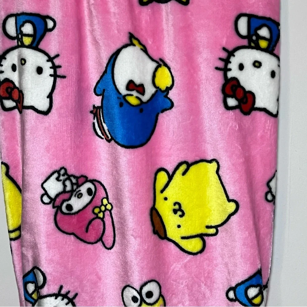 Hello Kitty And Friends Pink Plush Throw Blanket Twin Size